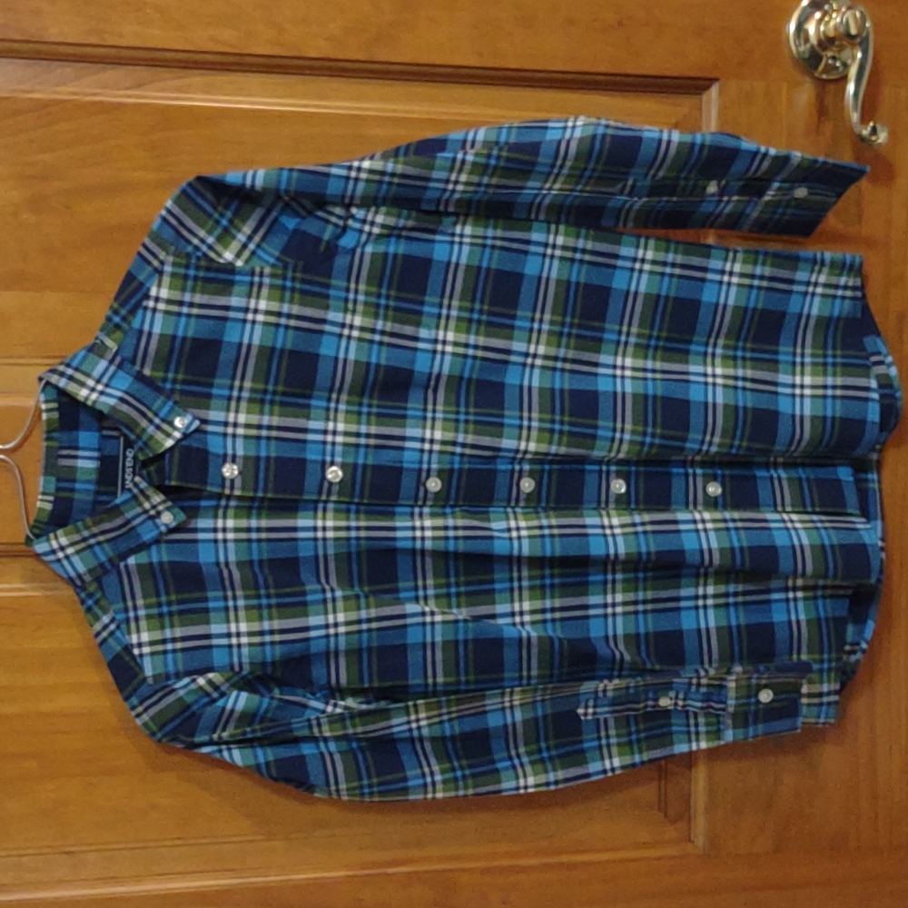 Boys Lands’ End Button Down Shirt - Size Medium (10-12)